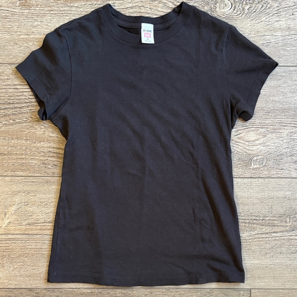 Re/Done x Hanes Classic 60’s Tee Short Sleeve Cotton T-shirt in Black